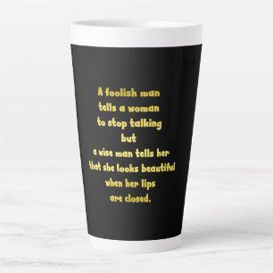 Caneca De Café Latte Piada do homem tolo, tolo e sábio