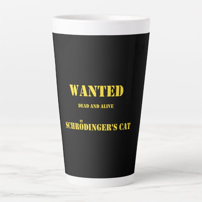 Caneca De Café Latte Piada Quântica Divertida: O Gato de Schrödinger à  (Frente)