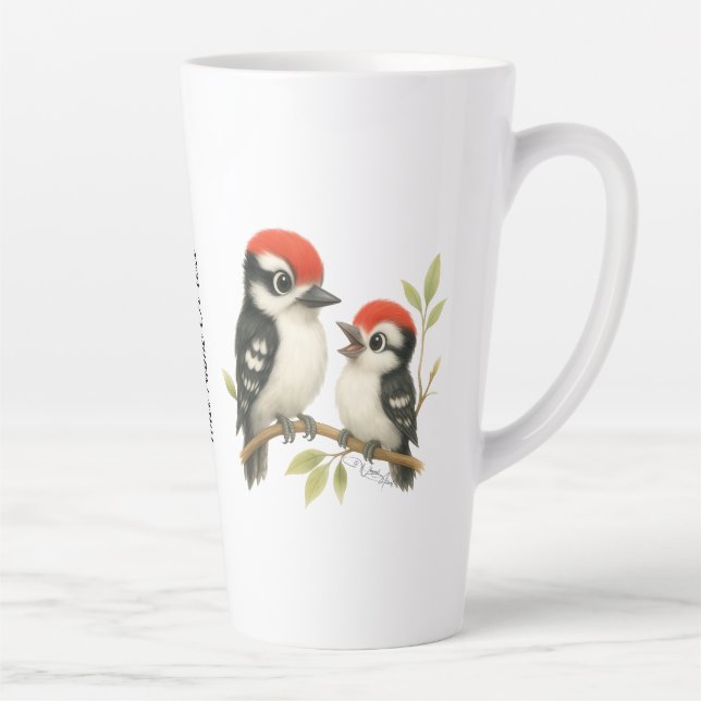 Caneca De Café Latte Pica-pau-bico-vermelho vocal (Direita)