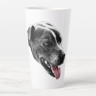 Caneca De Café Latte Picante Pitbull Misturar Tongue Vermelho Retrato M