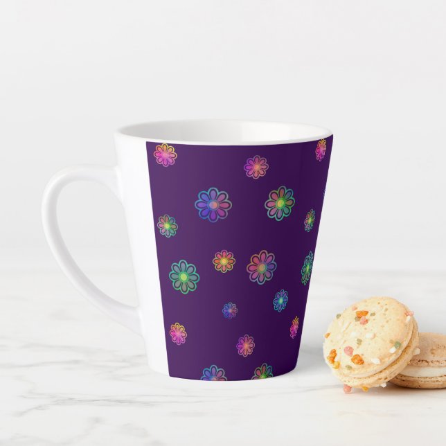 Caneca De Café Latte Pick a Posy Custom Background  (In Situ)