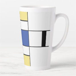 Caneca De Café Latte Piet Mondrian - Abstrato Geométrico de Composição