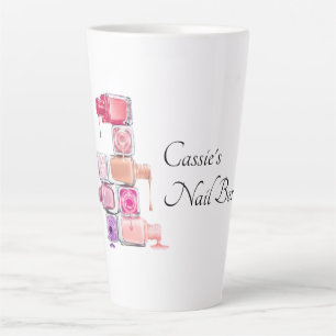 Caneca De Café Latte Pilha de Nail Polonês Personalizada