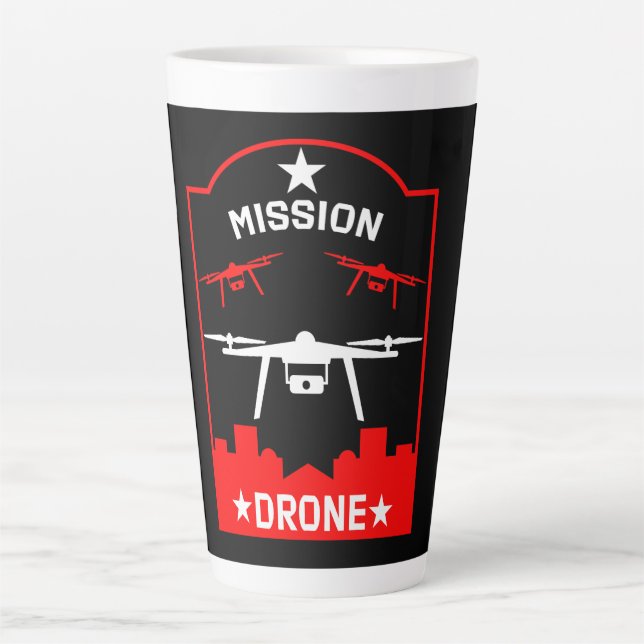 Caneca De Café Latte Piloto de Drone Hobby (Frente)