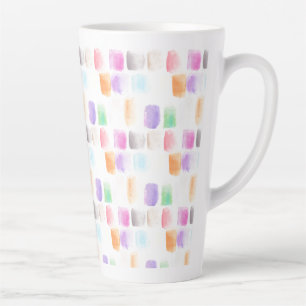 Caneca De Café Latte Pincel Arco-íris Aquarela Traços Pintados à Mão