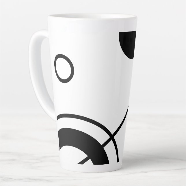Caneca De Café Latte Pinceladas de Arte Abstrato (Ângulo esquerdo)
