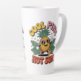 Caneca De Café Latte Pine Legal Sol Quente Vibrações de Verão Retrô
