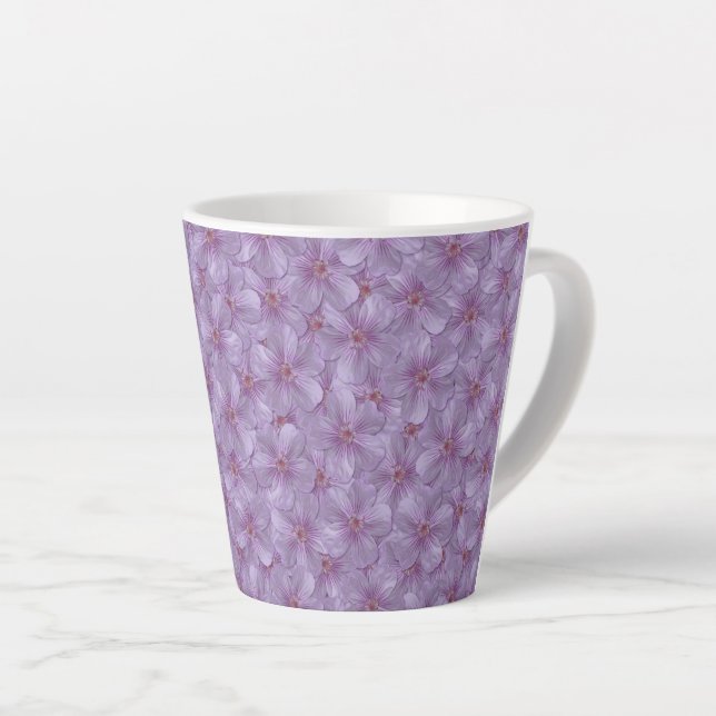 Caneca De Café Latte Pineywoods Geranium Padrão Sem Costura (Ângulo direito)