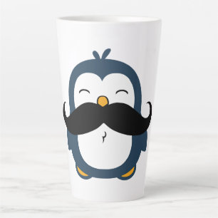 Caneca De Café Latte Pinguim do bigode