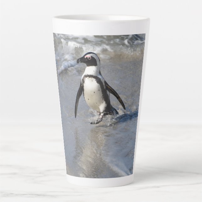 Caneca De Café Latte Pinguim-do-cabo  (Frente)