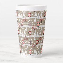 Caneca De Café Latte Pinguins de Natal Latte