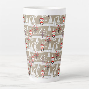 Caneca De Café Latte Pinguins de Natal Latte