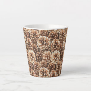 Caneca De Café Latte Pinhas Castanhas