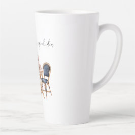 Caneca De Café Latte Pink Blue Paris Table Baguettes