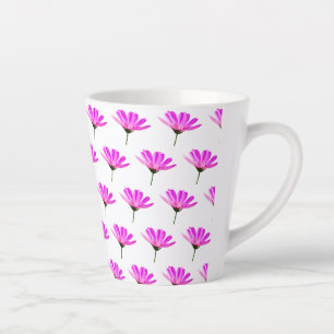 Caneca De Café Latte Pink Daisy  