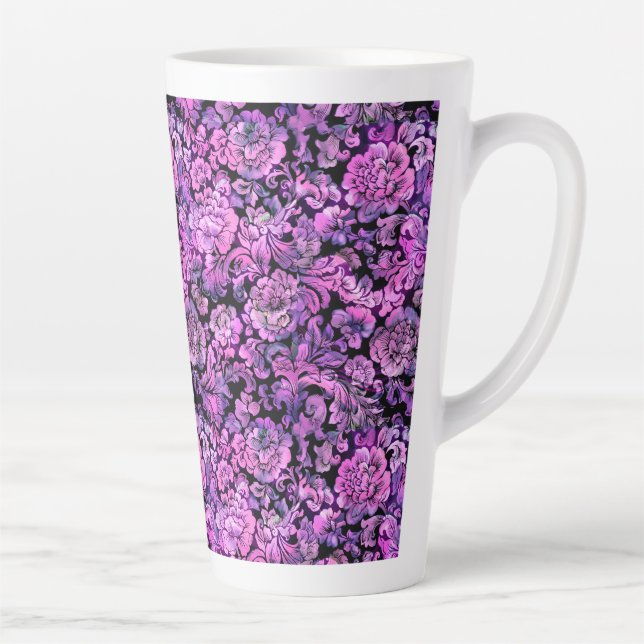 CANECA DE CAFÉ LATTE PINK FLORAL (Direita)