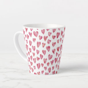 Caneca De Café Latte Pink Love Heart Standard