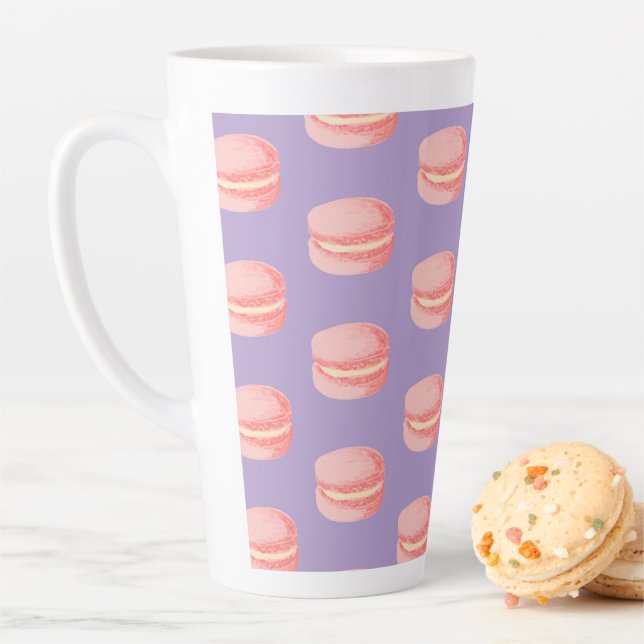 Caneca De Café Latte Pink Macaroons (In Situ)