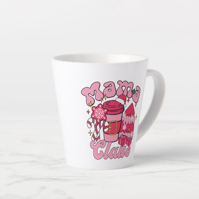 CANECA DE CAFÉ LATTE PINK MAMA CLAUS LATTE MUG (Ângulo direito)