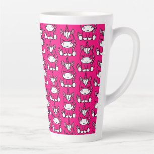 Caneca De Café Latte Pink Unicorn Pony