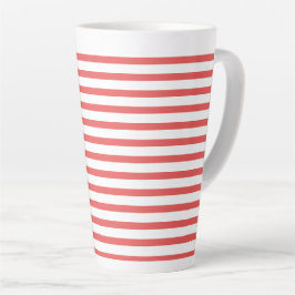 Caneca De Café Latte pink & white stripes – pink-weiß gestreift