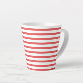 Caneca De Café Latte pink & white stripes – pink-weiß gestreift