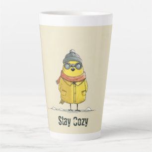 Caneca De Café Latte Pinto de Inverno – Arte Fofa e Aconchegante de Ani