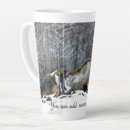 Caneca De Café Latte Pintor de neve em ravina