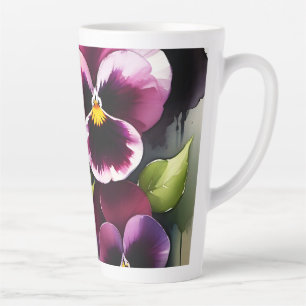 Caneca De Café Latte pintura a aquarela bonito maroon daek vermelha pan