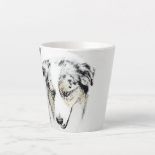 Caneca De Café Latte Pintura Australiana De Pastores - Arte Original De