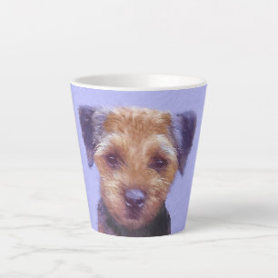 Caneca De Café Latte Pintura de Borda Terrier - Arte de Cachorro Origin