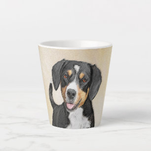 Caneca De Café Latte Pintura de Cachorro de Montanha Entlebucher - Arte