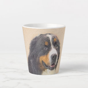 Caneca De Café Latte Pintura De Cão Da Montanha Bernese - Arte Origina