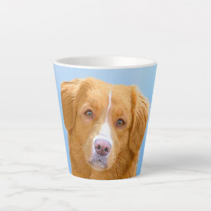 Caneca De Café Latte Pintura de Cão de Retriever com Pedra Nova Escóc