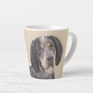 Caneca De Café Latte Pintura de Connhound Bluetick - Cachorro Original