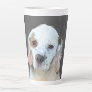 Caneca De Café Latte Pintura de Espanhol Clumber - Arte de Cachorro Ori