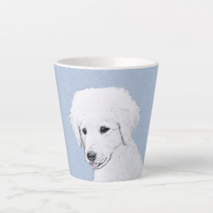 Caneca De Café Latte Pintura de Kuvasz - Arte Cão Original Bonita