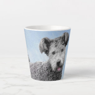 Caneca De Café Latte Pintura De Pumi - Arte De Cão Original Bonita