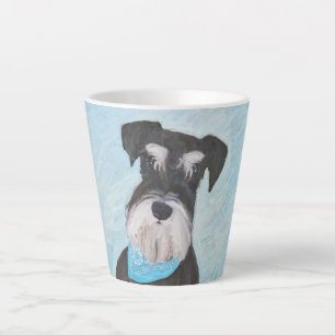 Caneca De Café Latte Pintura de Schnauzer (Miniatura) - Cachorro Origin