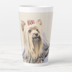 Caneca De Café Latte Pintura de Yorkshire Terrier - Arte de Cachorro Or