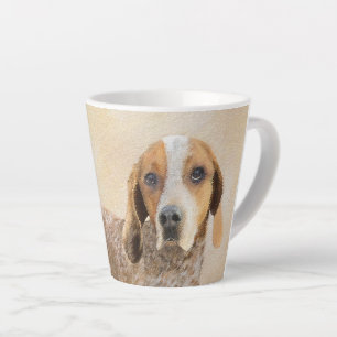 Caneca De Café Latte Pintura do Coonhound Inglês Americano - Arte Canin