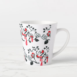Caneca De Café Latte Pintura Do Vermelho Rosa