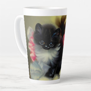 Caneca De Café Latte Pintura em branco e preto
