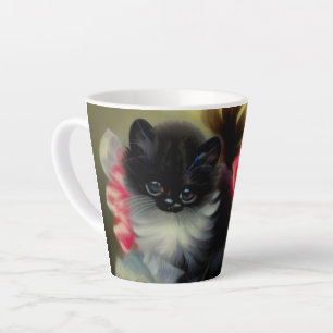 Caneca De Café Latte Pintura em branco e preto