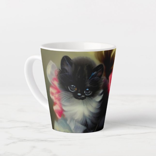 Caneca De Café Latte Pintura em branco e preto (Ângulo esquerdo)