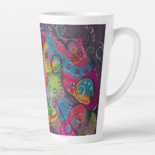 Caneca De Café Latte pintura em espiral de abstrato