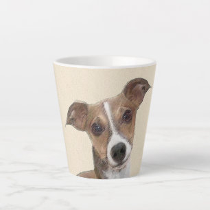 Caneca De Café Latte Pintura em Greyhound Italiano - Arte de Cachorro O
