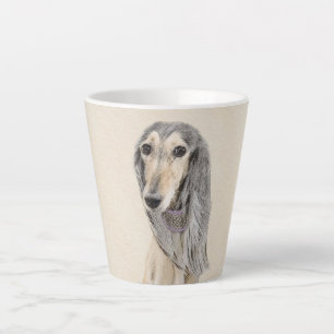 Caneca De Café Latte Pintura em Saluki (Fawn) - Arte de Cachorro Origin