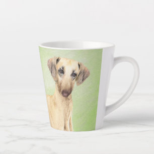 Caneca De Café Latte Pintura em Sloughis - Arte Cão Original Bonita