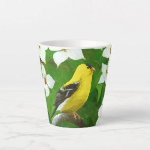 Caneca De Café Latte Pintura Goldfinch - Arte Cachorra Original